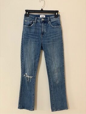 Pistola Cropped Flare Jeans Women’s Size 24 Distressed Blue Denim